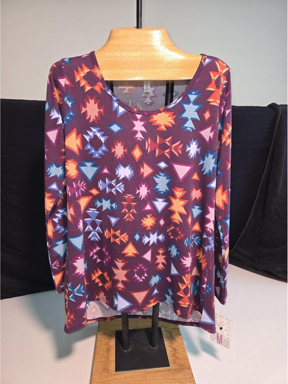 LuLaRoe Medium Geometric Pattern Long Sleeve Top